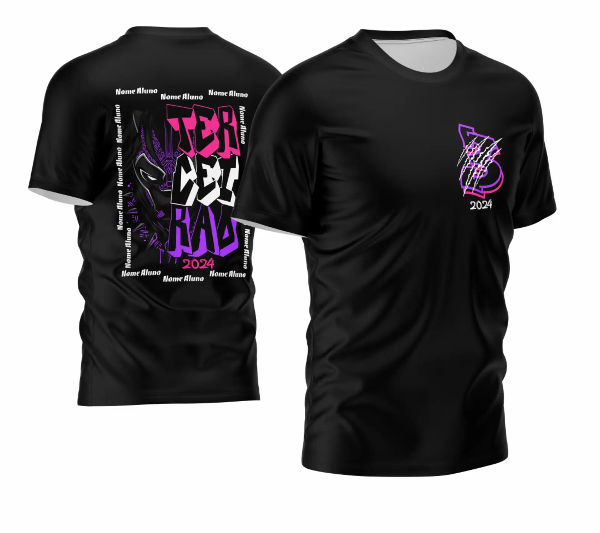 Arte Vetor Camisa Pantera Negra Filme Terceirao Mod-46