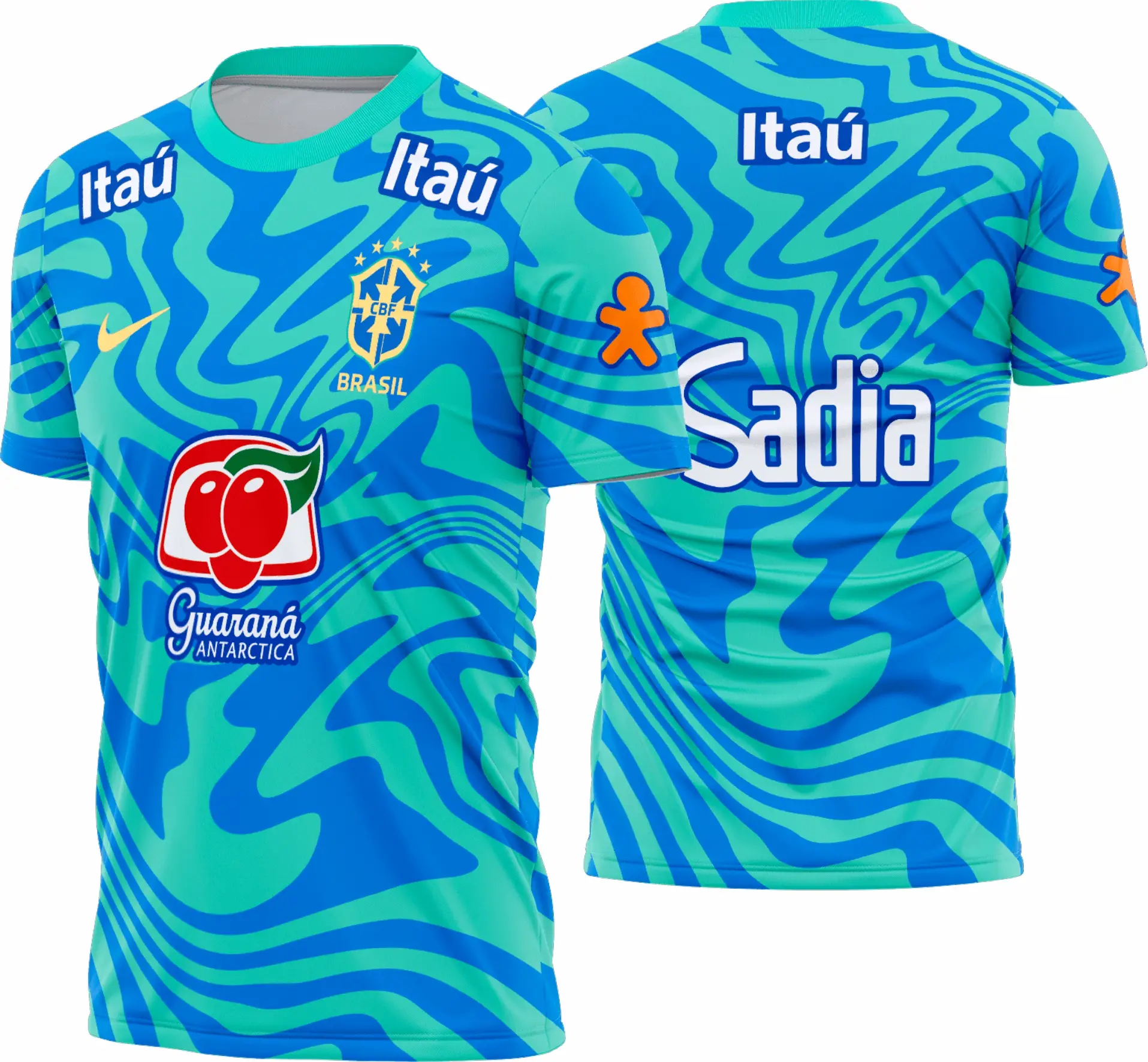 Arte Vetor Camisa Brasil Pré-Jogo I 2026-28