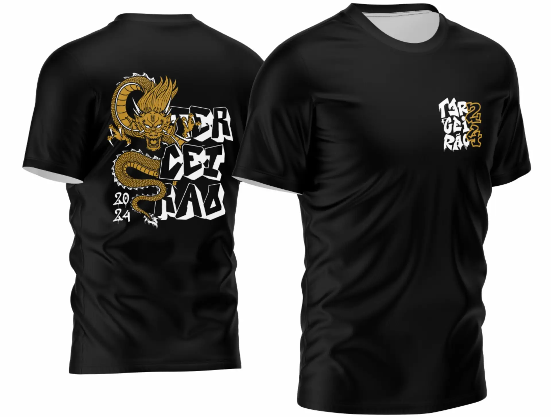 Arte Vetor Camisa Terceirao Dragao Chines Mod-151