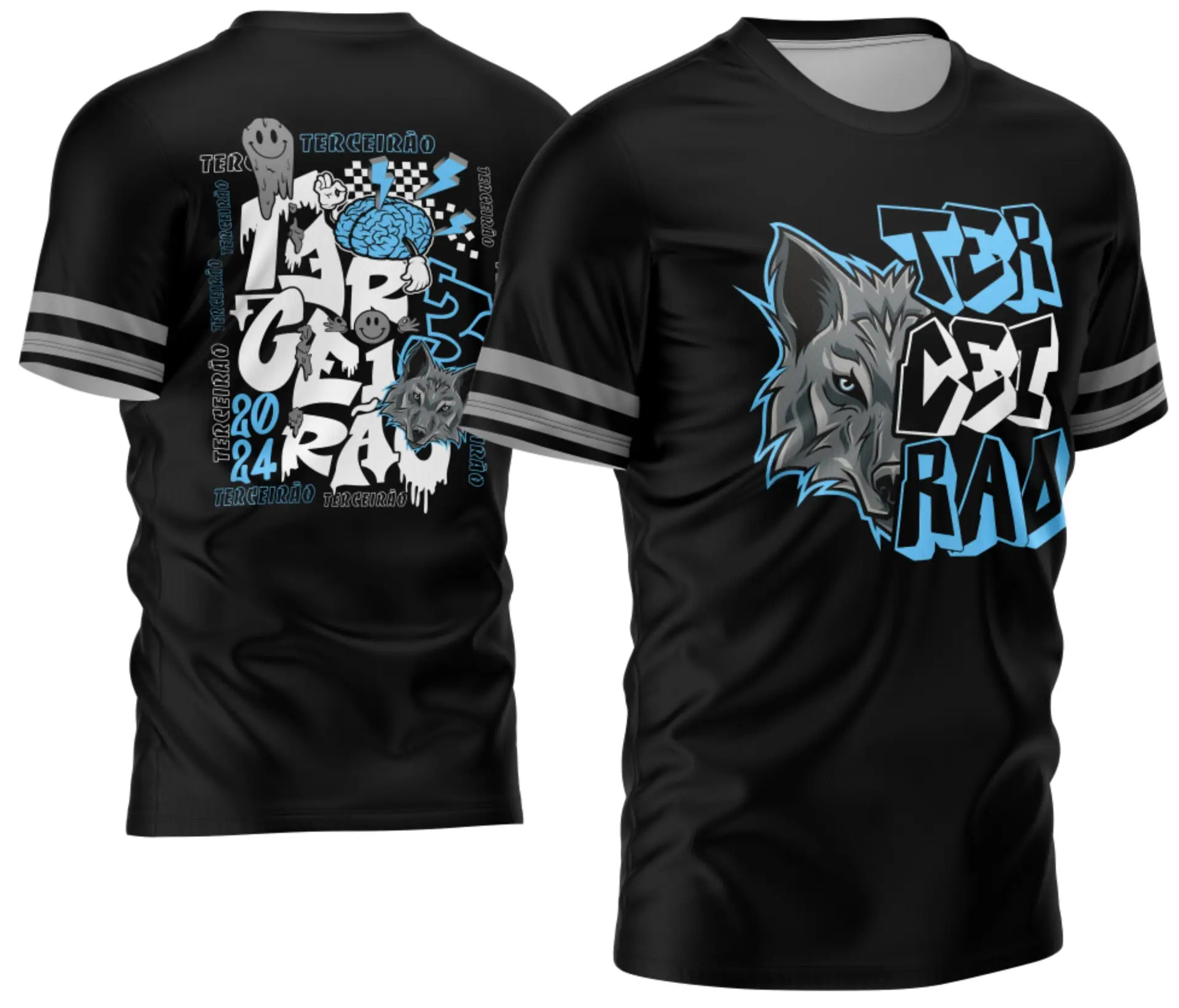 Arte Vetor Camisa Terceirao lobo cinza Mod-131