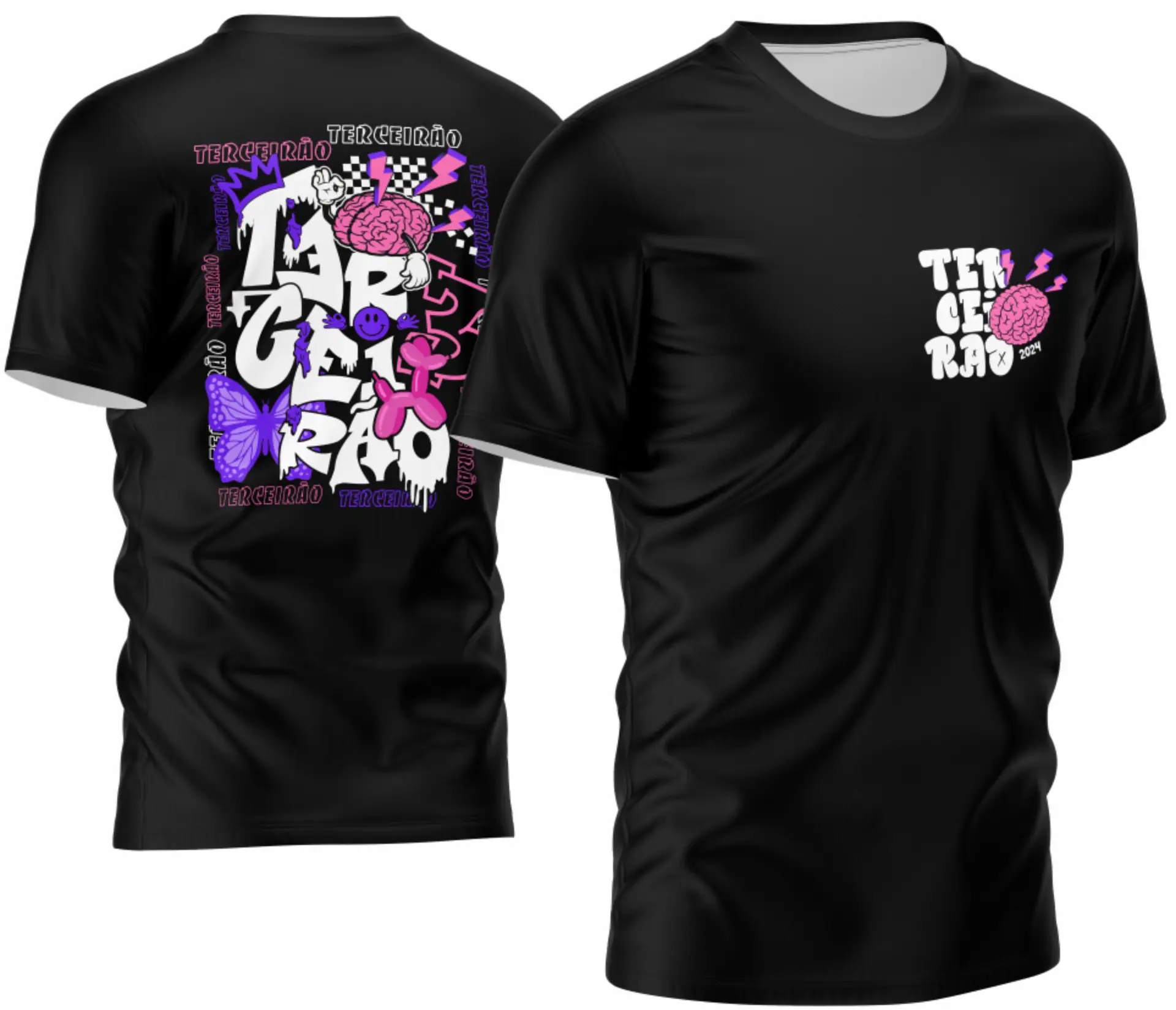 Arte Vetor Camisa terceirao borboleta Mod-118