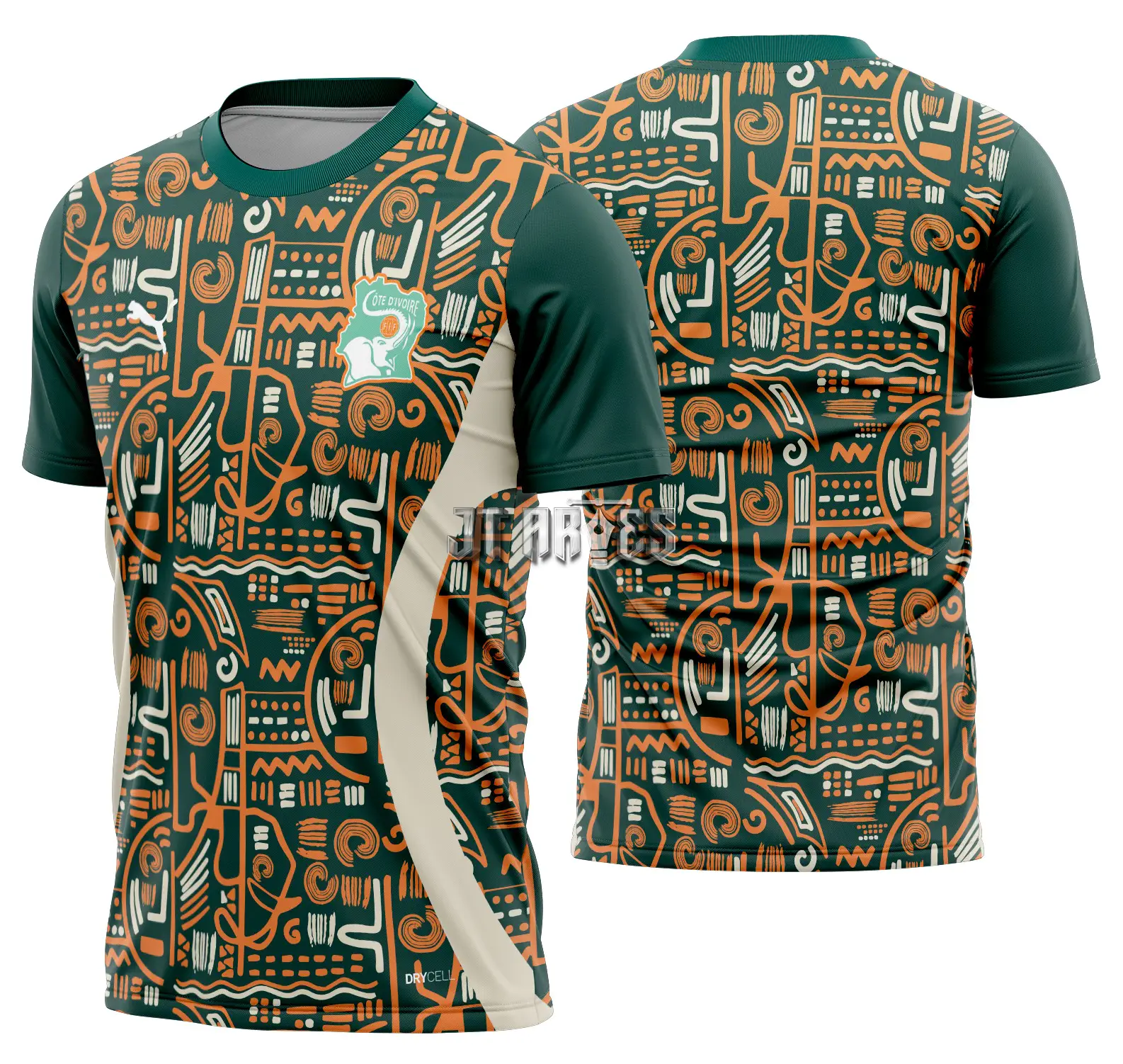 Arte Vetor Camisa Costa De Marfim Pre-jogo 2024-2025