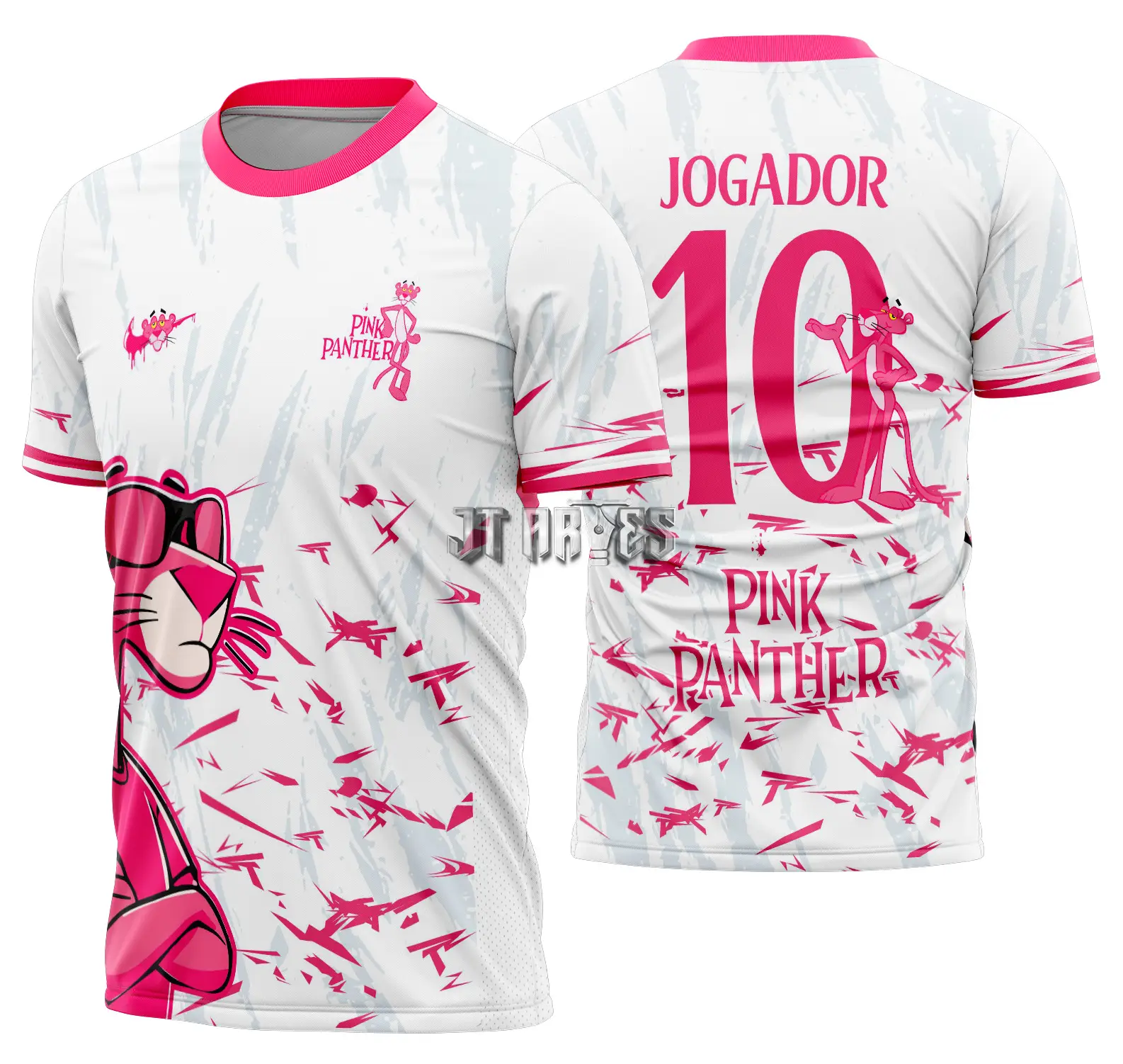 Arte Vetor Camisa Interclasse Pantera Cor de Rosa Mod-620