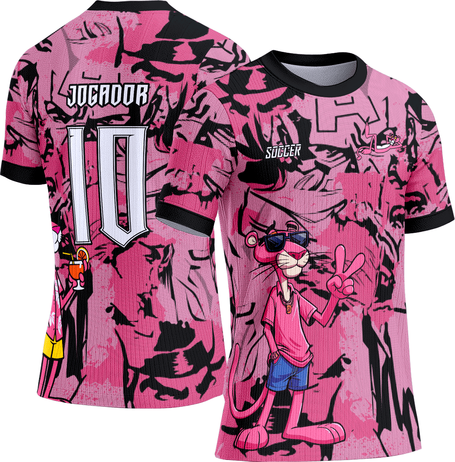 Arte Vetor Camisa Interclasse 578 Pantera Cor de Rosa