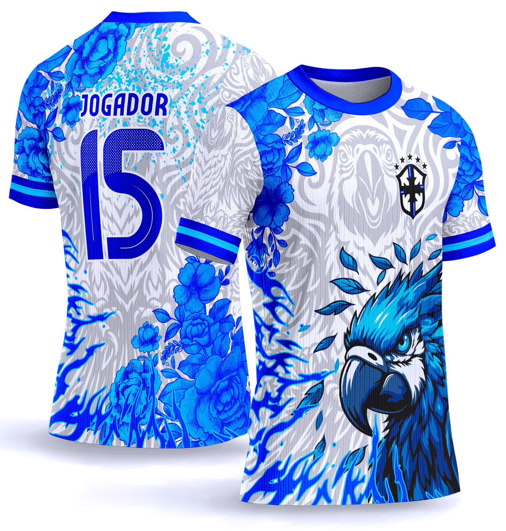 Arte Vetor Camisa interclasse arara azul tribal 905