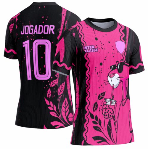 Arte Vetor Camisa Interclasse 0962 Pantera Cor de Rosa